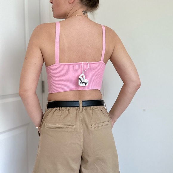 Corset Style Cropped Knit Cami Top - Picture 5 of 7